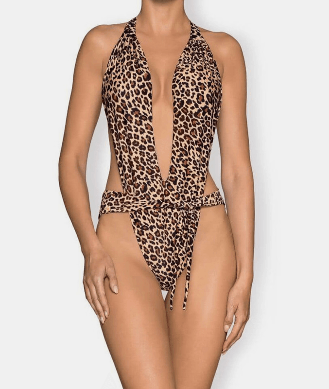 Obsessive Cancunella – Vill og sensuell badedrakt med leopardmønster og dype utskjæringer