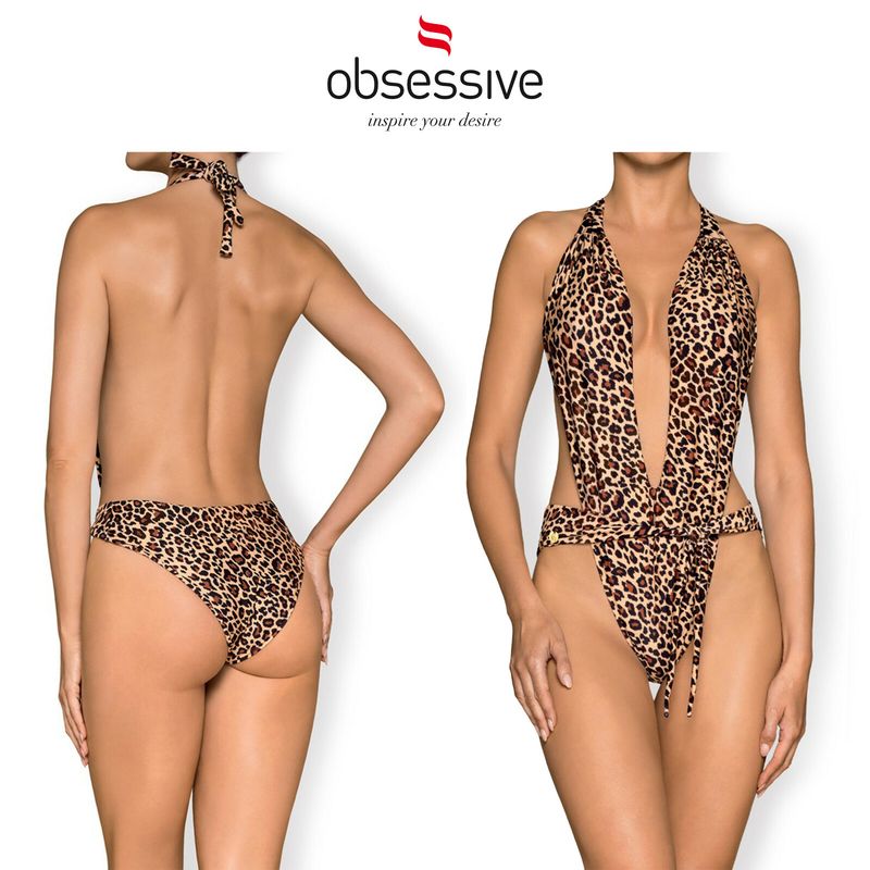 Obsessive Cancunella – Vill og sensuell badedrakt med leopardmønster og dype utskjæringer