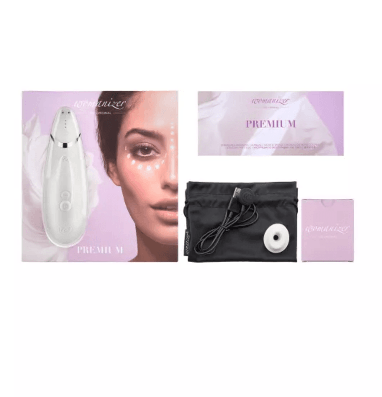Womanizer Premium White/Chrome – Eksklusiv klitorisstimulator