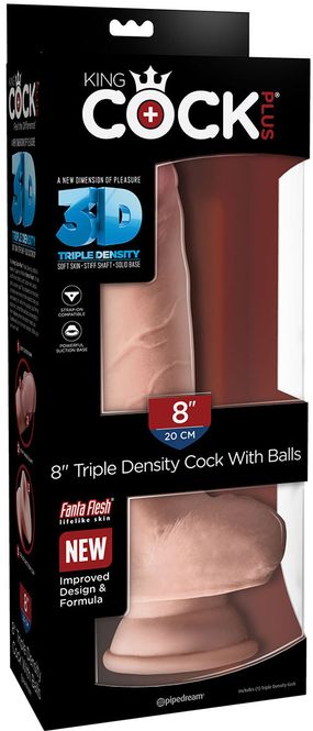 Hovedbilde King Cock Plus Triple Density Dildo med Pung 24 ...