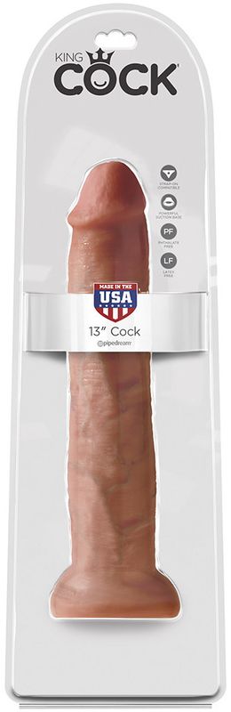 Pipedream King Cock 33 cm brun dildo med sugekopp